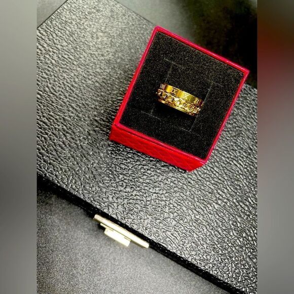 Men’s Fidget / Spin Ring l Stainless Steel - Gold l Size 9 l New with choice box - Picture 5 of 9